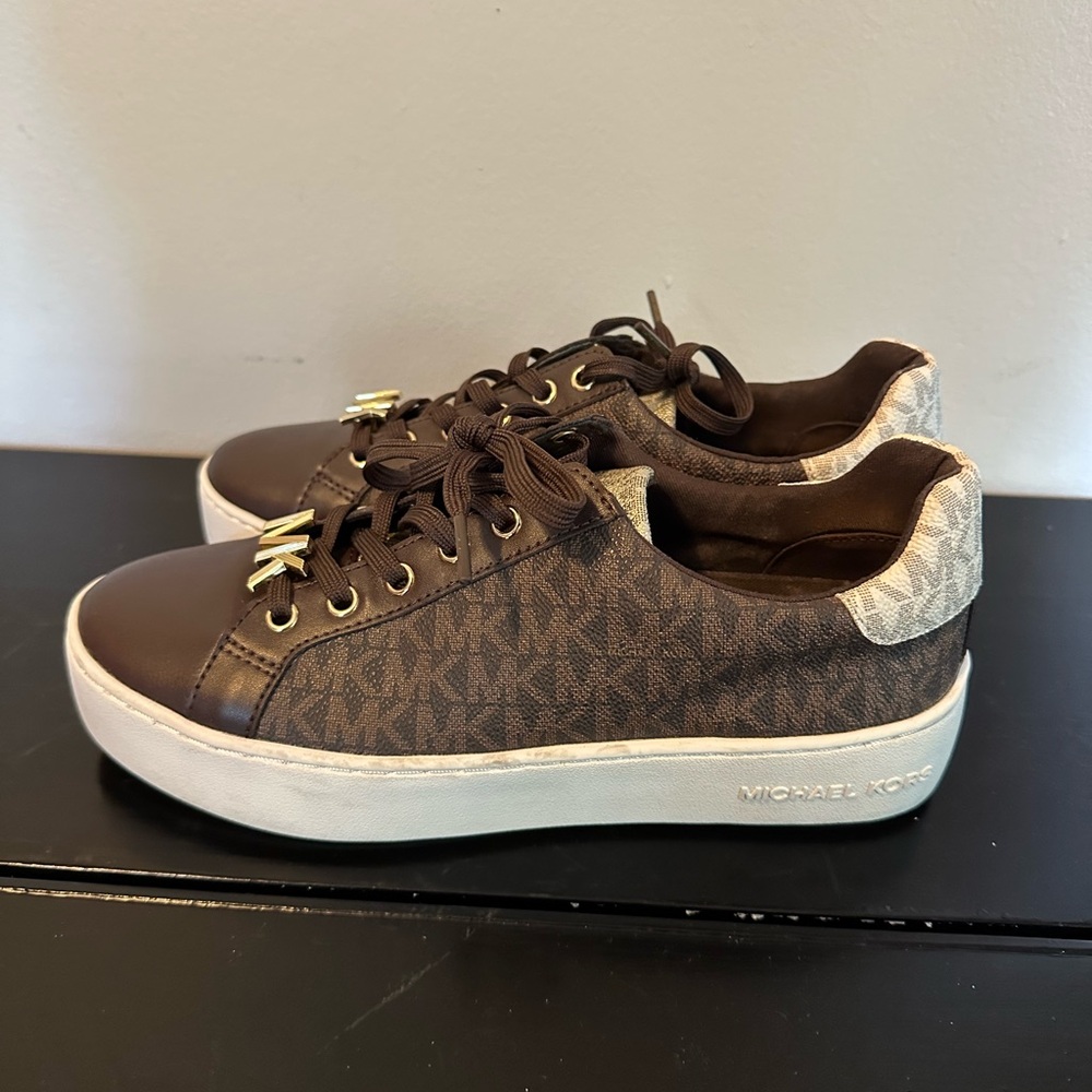Michael Kors Brown and Cream Women's Sneakers